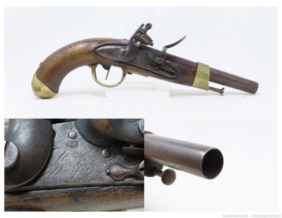 NAPOLEONIC WARS Era French MAUBEUGE Model An XIII Flintlock MILITARY Pistol-img-0