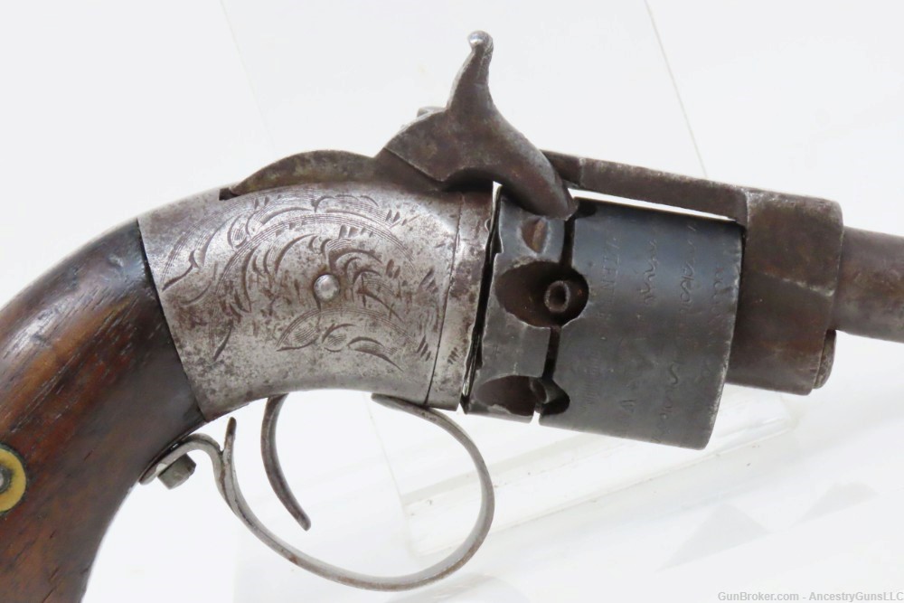 VERY RARE Antique JAMES WARNER .28 FIRST MODEL Percussion Pocket Revolver  -img-3