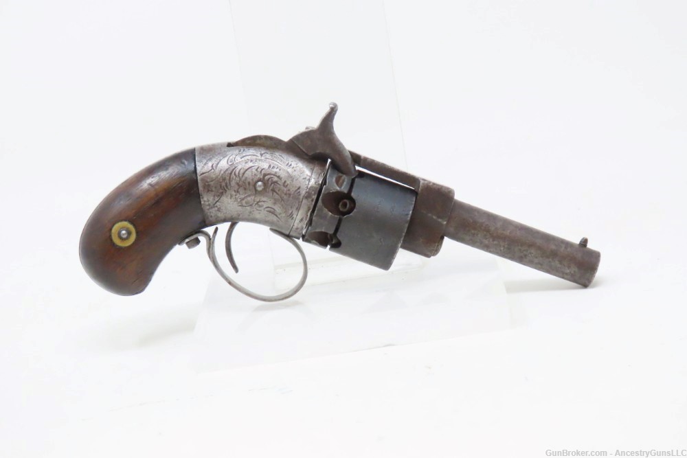 VERY RARE Antique JAMES WARNER .28 FIRST MODEL Percussion Pocket Revolver  -img-1