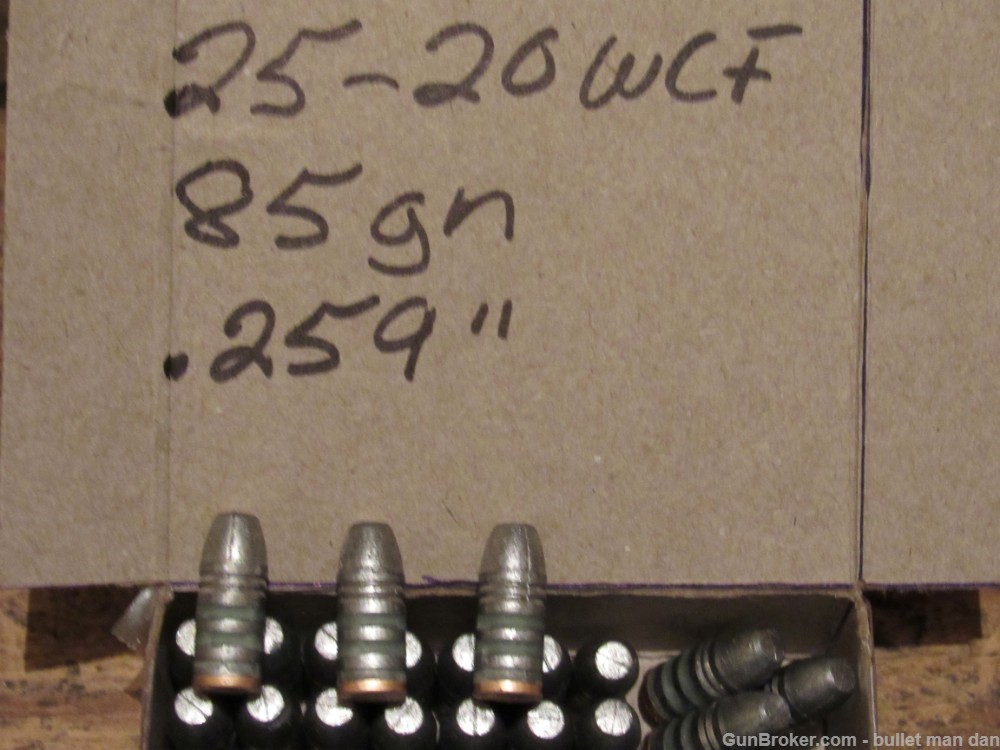 25-20 wcf bullets 85gn flat nose gas checked-img-0
