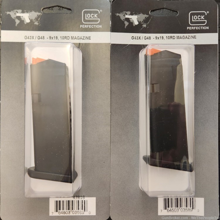 Glock G43X G48 9mm (2) 10 Rd Factory OEM Magazines NEW In Package Read-img-2