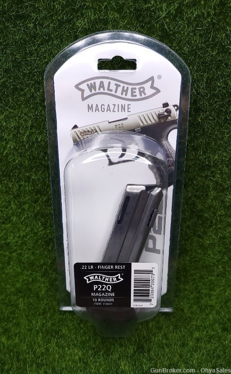 Walther P22Q .22 LR Standard 10 Rounds Mag Magazine w Finger Rest - 512604-img-0