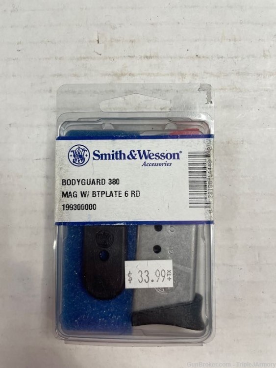 Smith & Wesson, Magazine, 380ACP, 6 Rounds, Fits Bodyguard, Stainless Steel-img-0