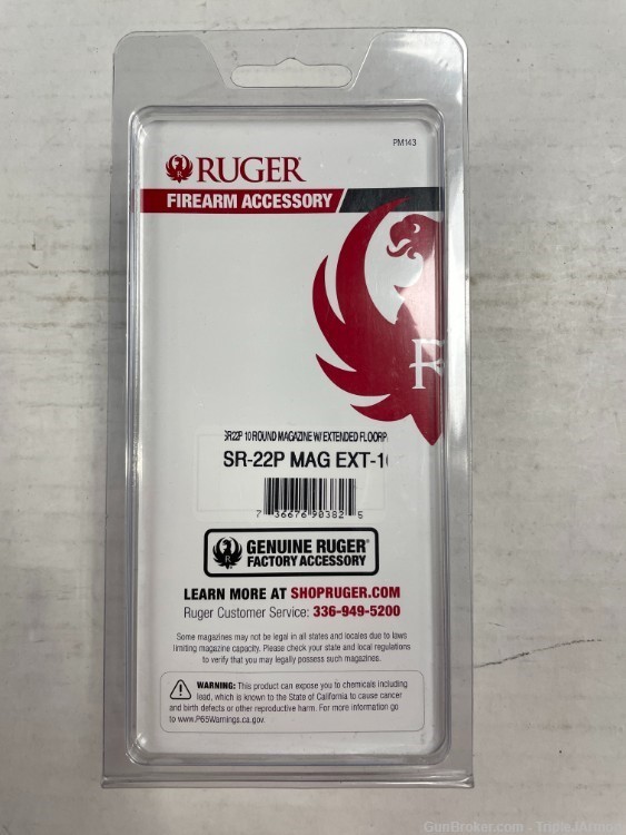 Ruger, Magazine, 22LR, 10 Rounds, Fits Ruger SR22, with Finger Rest, Steel-img-1