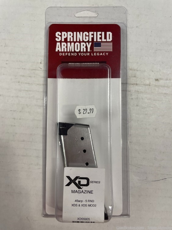 Springfield, Magazine, 45ACP, 5 Rounds, Fits XDS, Stainless-img-0