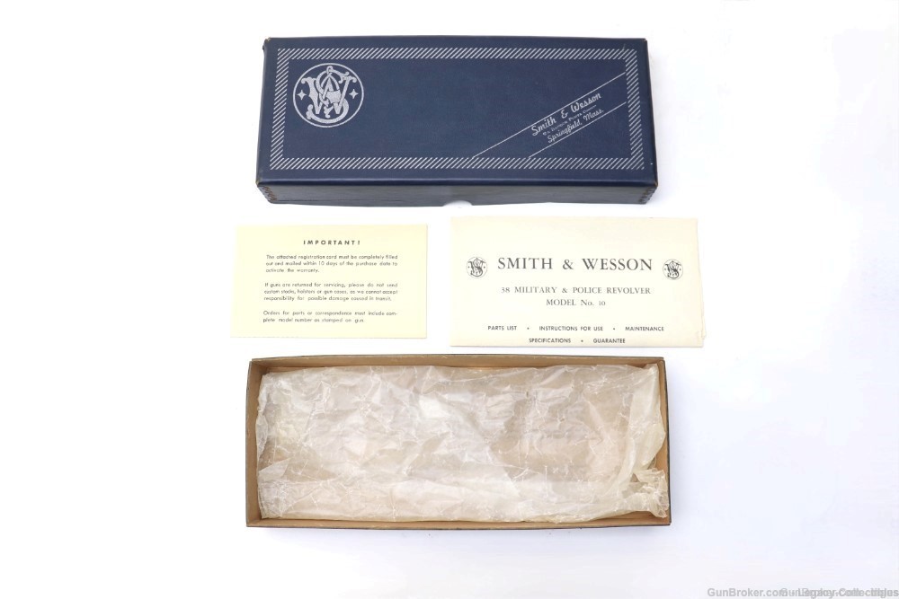 SMITH & WESSON MODEL 10 FACTORY .38 SPECIAL ORIGINAL BOX AND PAPERS -img-0