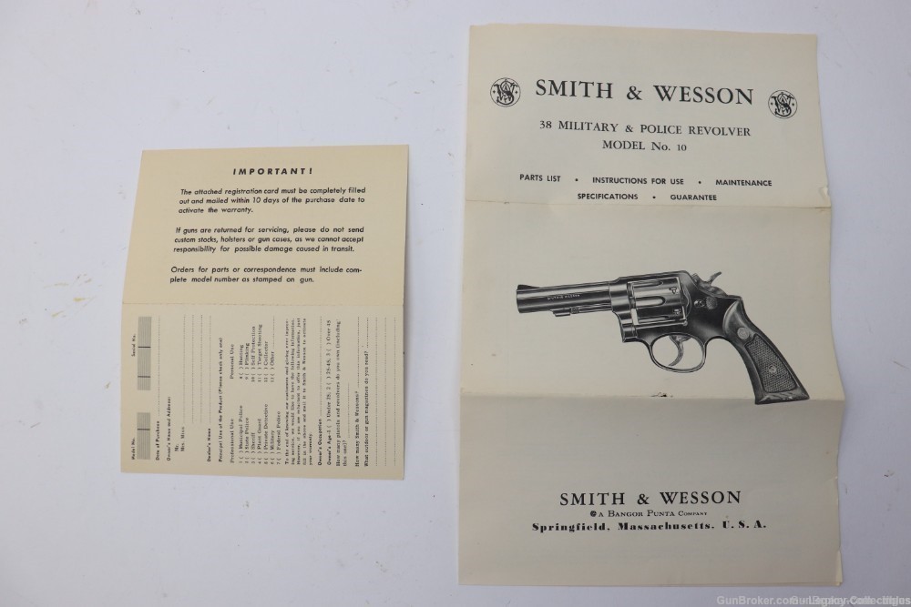 SMITH & WESSON MODEL 10 FACTORY .38 SPECIAL ORIGINAL BOX AND PAPERS -img-9
