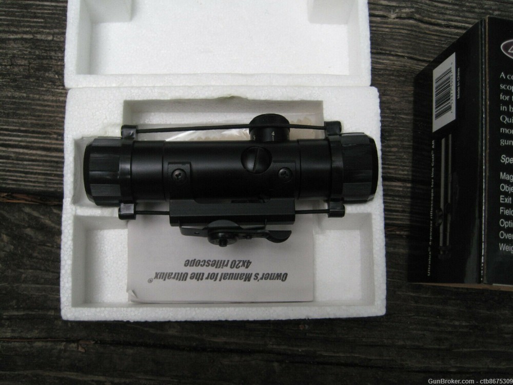 Colt Retro Style 4x20 Ultralux Carry Handle Rifle Hunting Scope .223 5.56-img-0