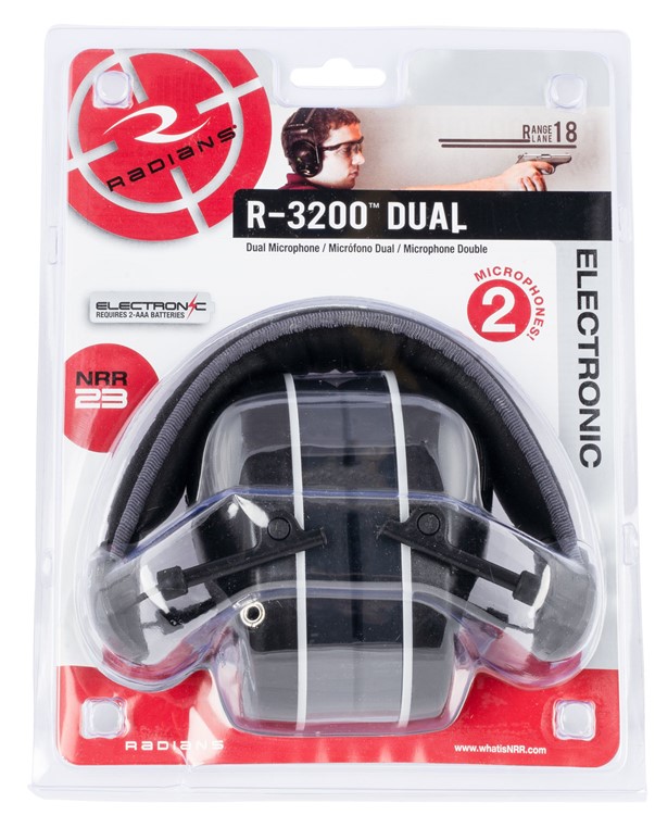 Radians R-Series R-3200 Dual Mic Earmuff - Gray/Black-img-1