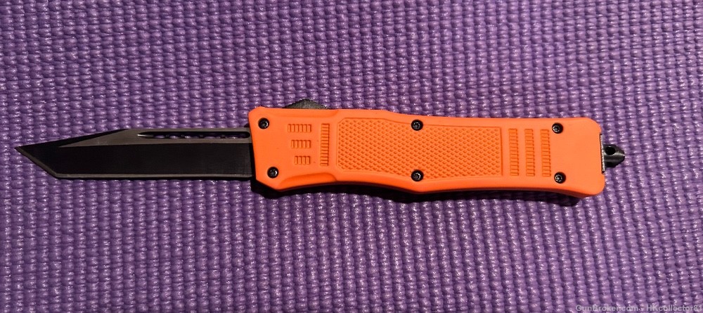 OTF Tanto Blade Automatic Pocket Knife Orange -img-1