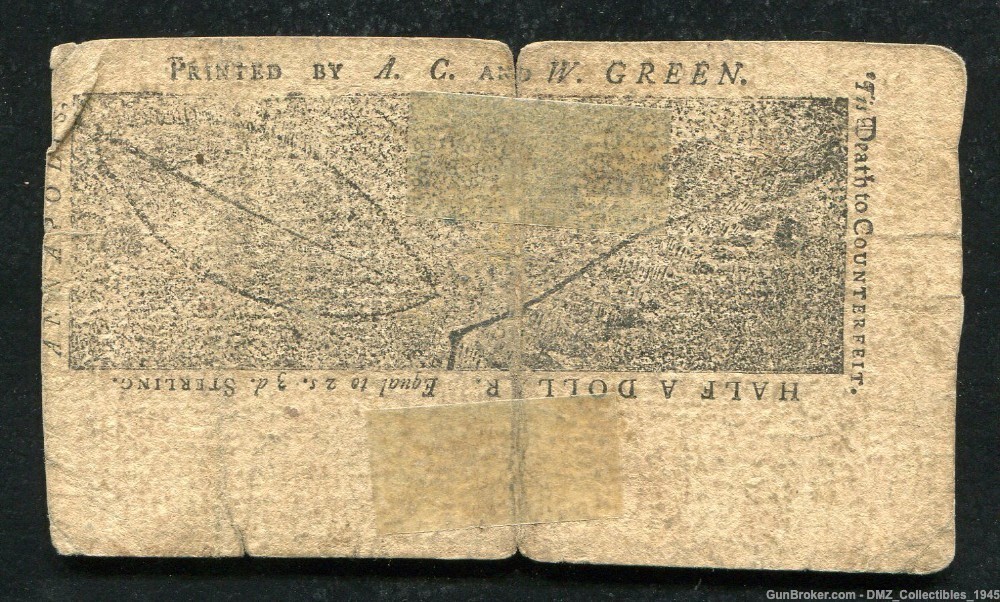 US Revolutionary War Era 1770  Maryland Colonial Currency Note Money-img-1