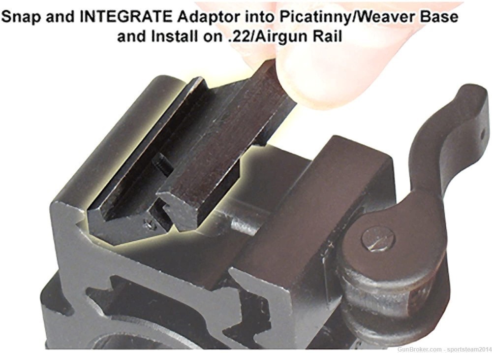 Pack of 2! .22/Airgun Dovetail-Picatinny/Weaver Low Pro Snap-in 11mm-20mm  -img-4