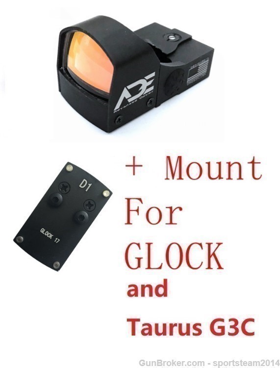 ADE RD3-009 Red Dot Sight+Optic Mounting Plate for ALL Glock/Taurus G3C/G3-img-0