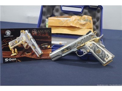 SMITH & WESSON Model 1911 Pistol ANUBIS GODS OF EGYPT GOLD ENGRAVED 45ACP