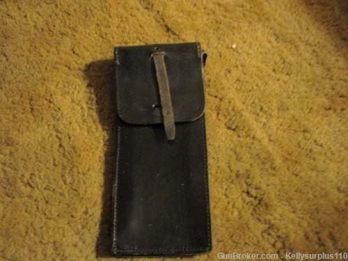 French Black Leather Ammo Pouch - Used-img-0
