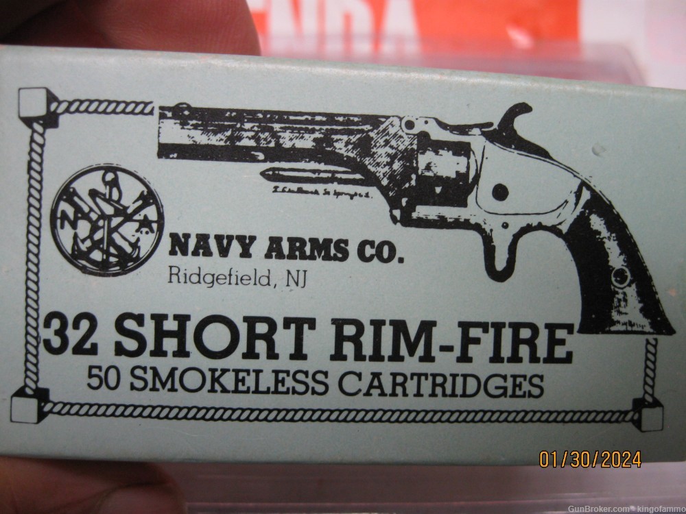 Rare Now Full Minty 32 SHORT RIMFIRE 50 rd Navy Arms Box  RF Ammo; more too-img-1