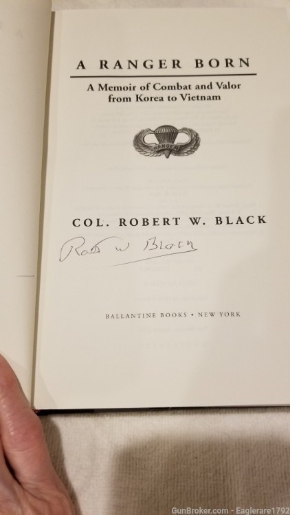 Signed book -A Ranger Born, by Col Robert W Black. -img-1