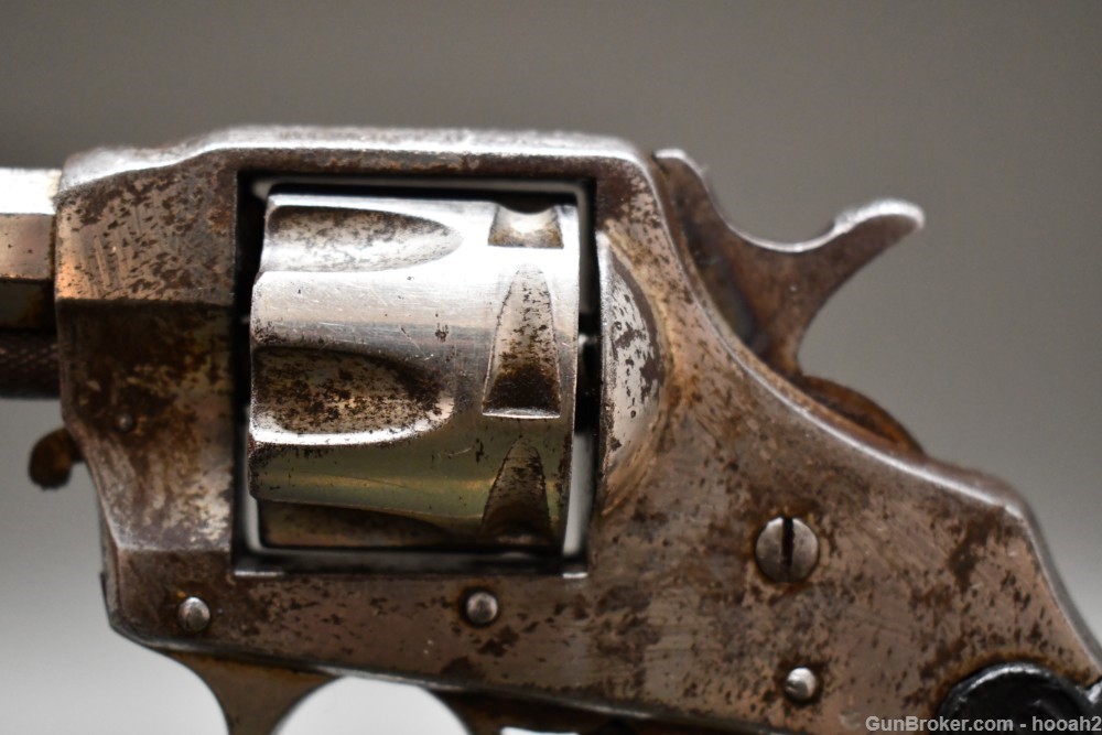 Hopkins & Allen XL Double Action Revolver 22 Rimfire Nickel C&R READ-img-8