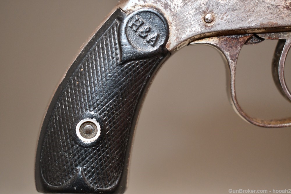 Hopkins & Allen XL Double Action Revolver 22 Rimfire Nickel C&R READ-img-2