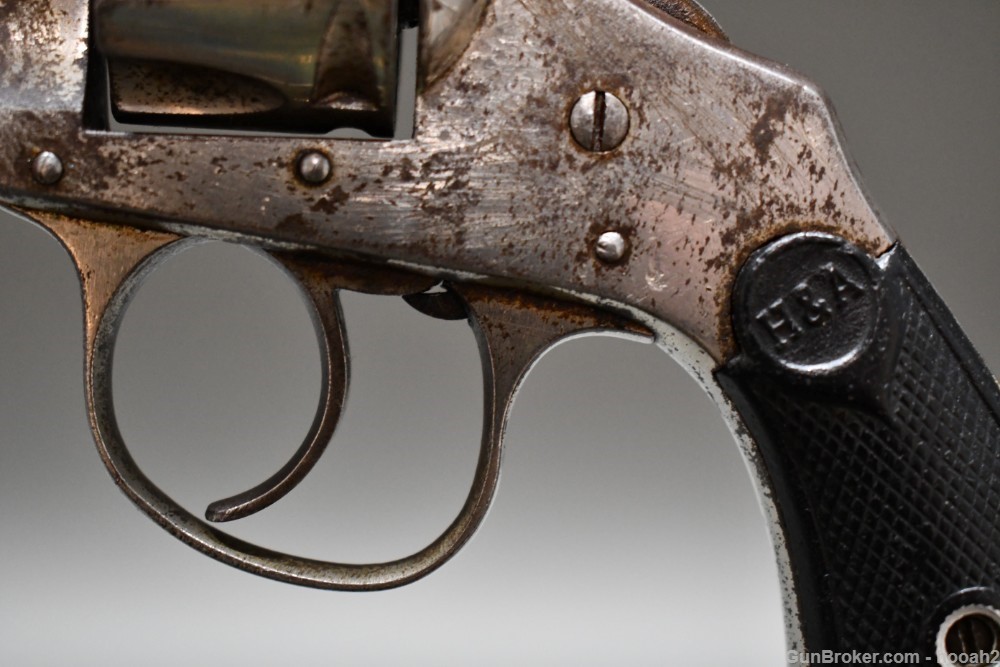 Hopkins & Allen XL Double Action Revolver 22 Rimfire Nickel C&R READ-img-7