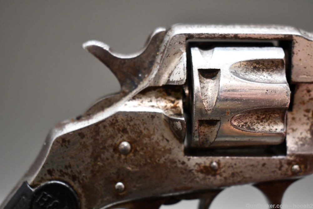 Hopkins & Allen XL Double Action Revolver 22 Rimfire Nickel C&R READ-img-4