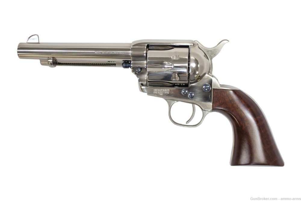Uberti 1873 SA Cattleman Nickel NM .45 Colt 5.5" 6 Rds Walnut 344112-img-2