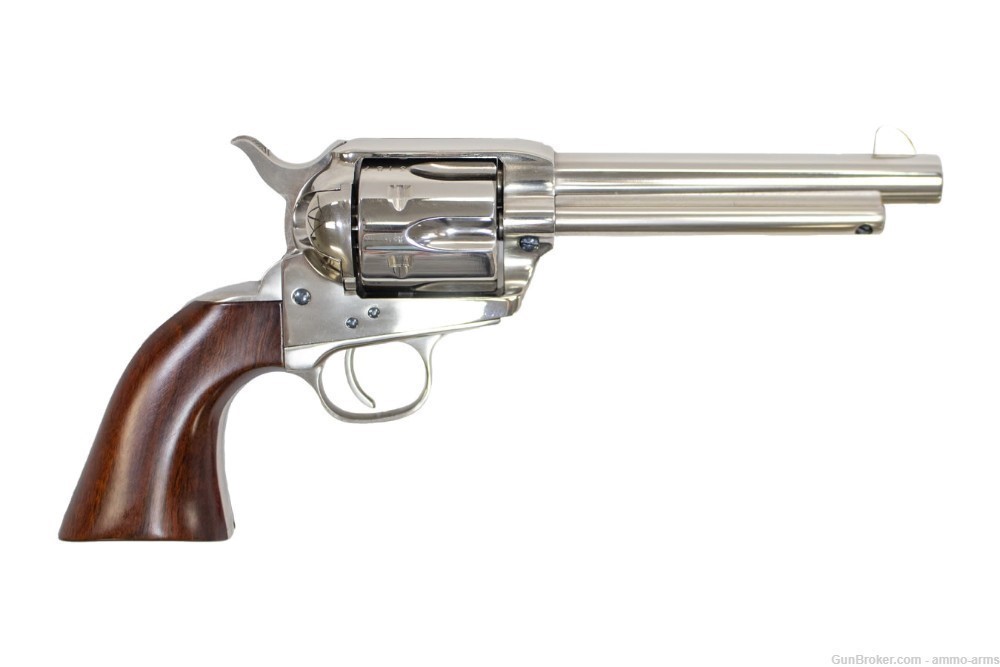 Uberti 1873 SA Cattleman Nickel NM .45 Colt 5.5" 6 Rds Walnut 344112-img-1