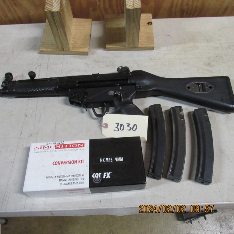 Factory MP5A2 Post Sample Machine gun, 3 mags and sim kit no letter 9MM ...