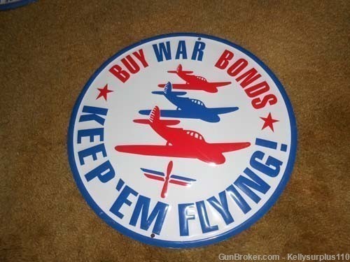  Keep em' Flying - Buy War Bonds Tin Sign-img-0