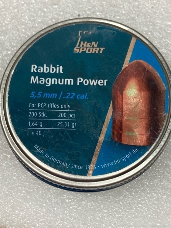 H&N Sport rabbit magnum power 5,5mm .22 cal 25.31 gr 200 Pcs pellets-img-0