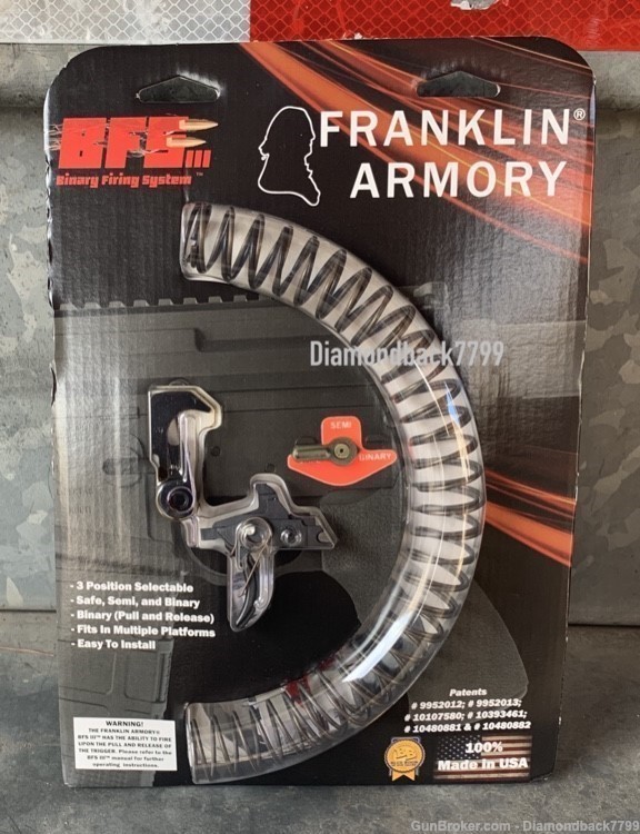 FRANKLIN ARMORY BFSIII Binary CURVED Trigger for AR-15 A1 A2 A3 M4-img-0