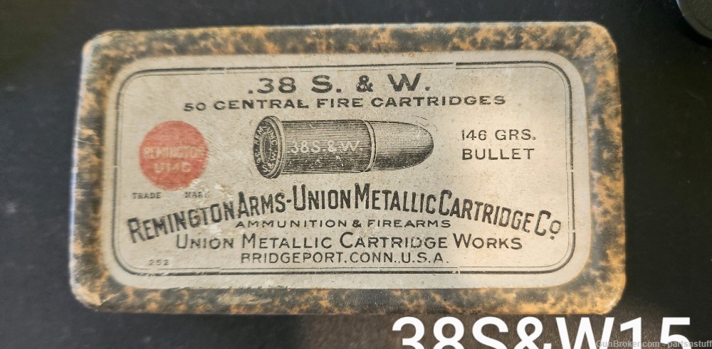 Remington Arms UMCC .38 S&W Vintage. Partial Box of 15. -img-0