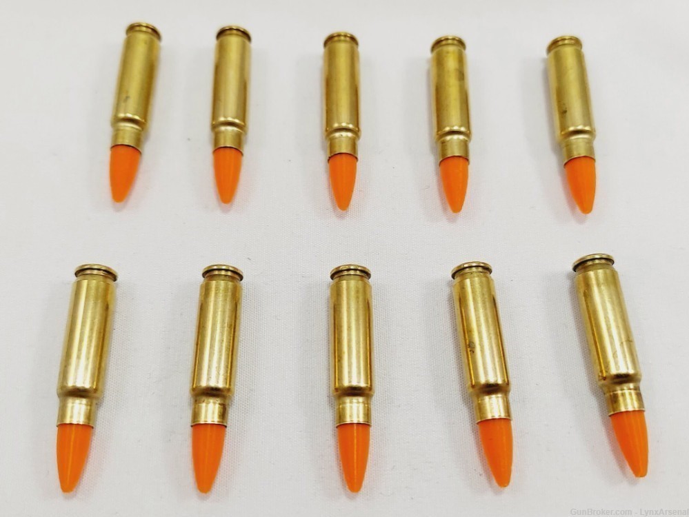5.7x28 FN Brass Snap caps / Dummy Training Rounds - Set of 10 - Orange-img-4