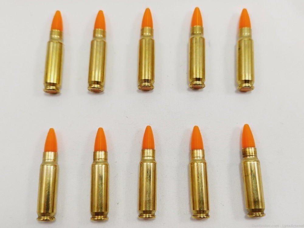5.7x28 FN Brass Snap caps / Dummy Training Rounds - Set of 10 - Orange-img-2