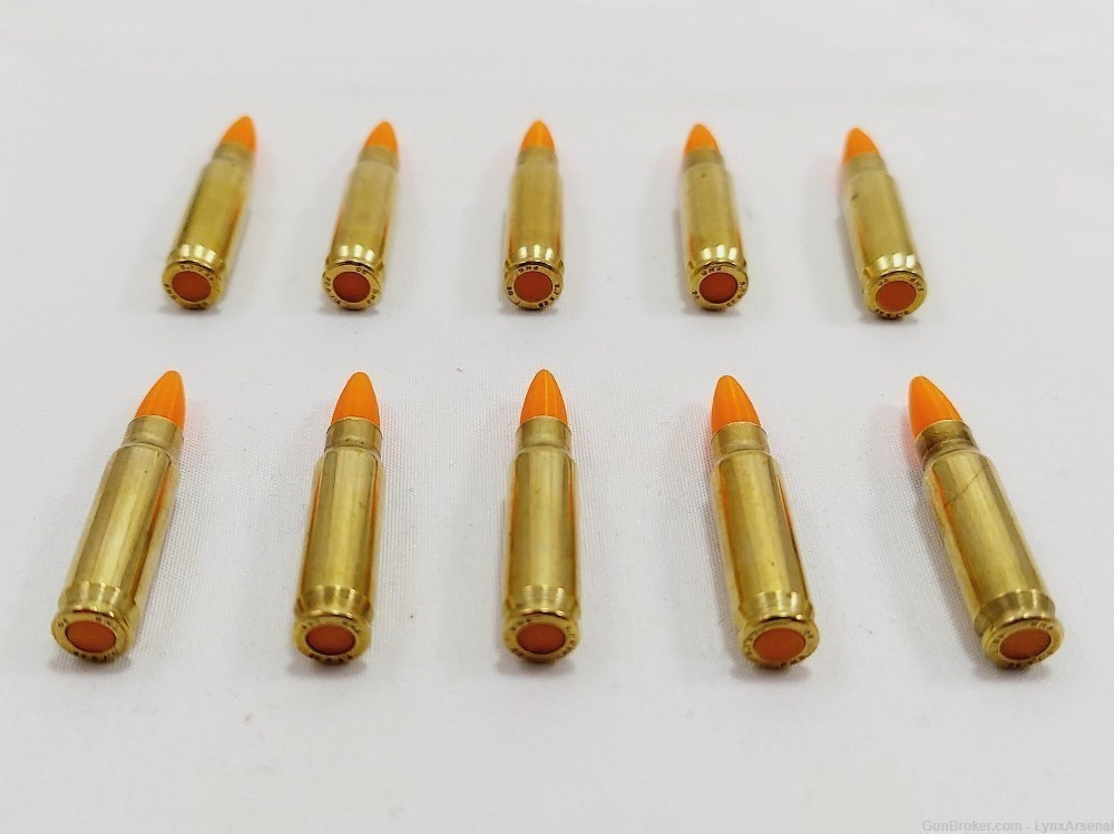 5.7x28 FN Brass Snap caps / Dummy Training Rounds - Set of 10 - Orange-img-3