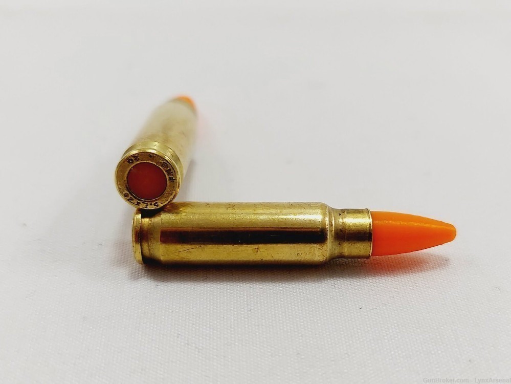 5.7x28 FN Brass Snap caps / Dummy Training Rounds - Set of 10 - Orange-img-1