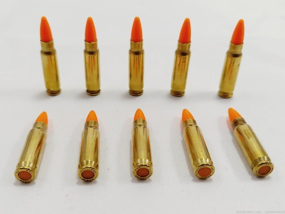 5.7x28 FN Brass Snap caps / Dummy Training Rounds - Set of 10 - Orange-img-0