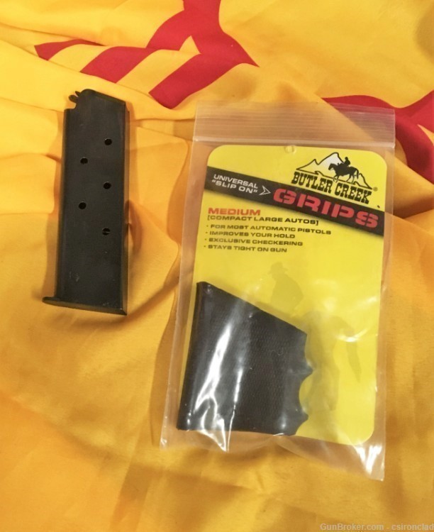 Compact pistol grip, 45 acp magazine,  and Triple K Baton Holder # 241-img-0