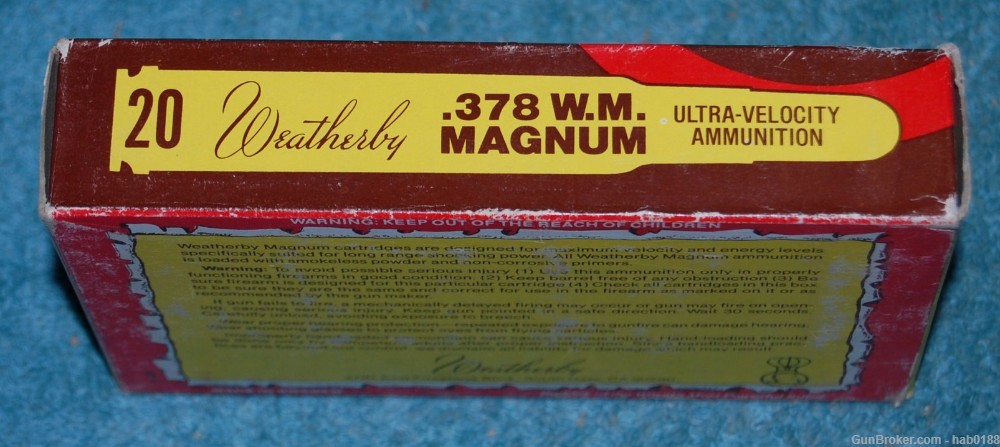 Vintage Full Elephant Box of 378 Weatherby Magnum w/ 300 gr Full Jacket -img-2