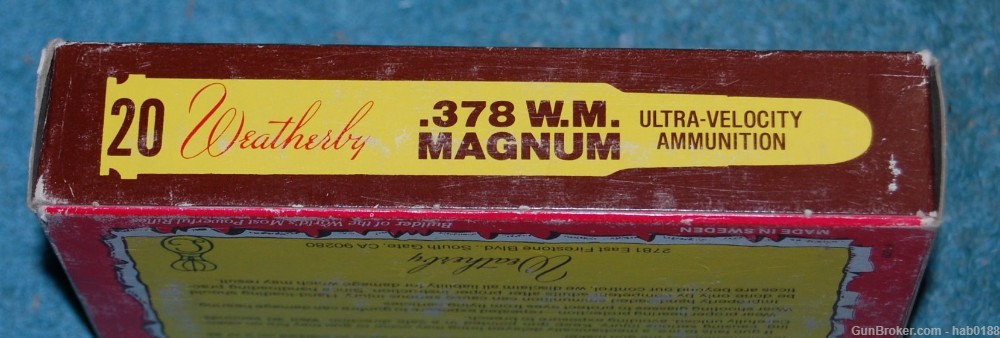 Vintage Full Elephant Box of 378 Weatherby Magnum w/ 300 gr Full Jacket -img-5