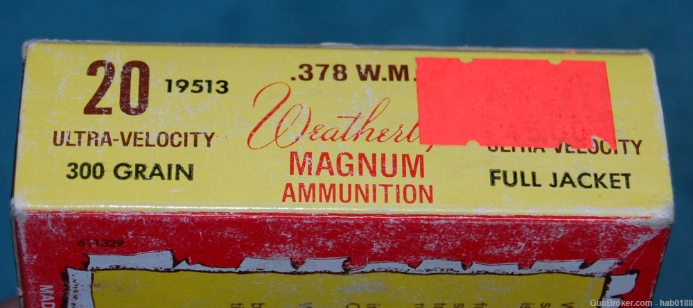 Vintage Full Elephant Box of 378 Weatherby Magnum w/ 300 gr Full Jacket -img-4