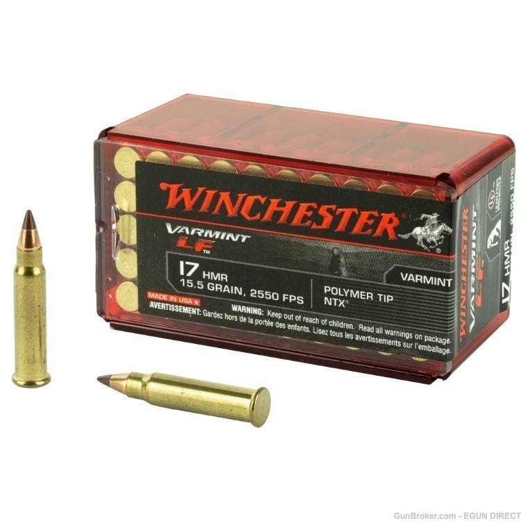 Winchester Ammunition Varmint LF Rimfire 17 HMR - Box of 50-img-0