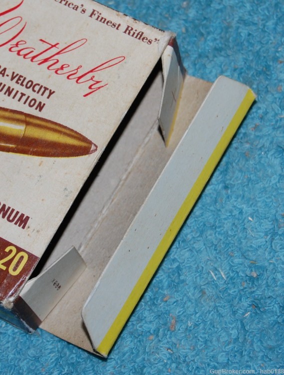 Vintage Full Tiger Box of 340 Weatherby Magnum w/ 250 gr Soft Point -img-7