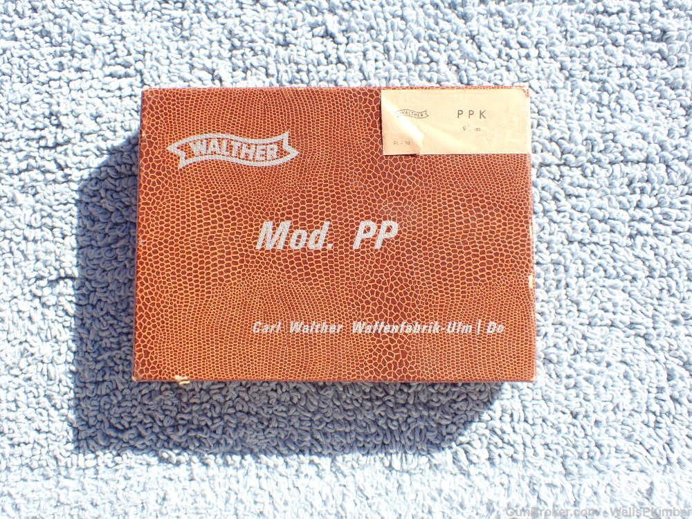 POST WAR WALTHER PP ORIGINAL ALLIGATOR TWO PIECE FACTORY BOX (RARE)-img-4