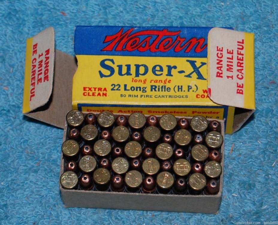 Vintage Full Box Western Super-X 22 Long Rifle Hollow Point -img-6