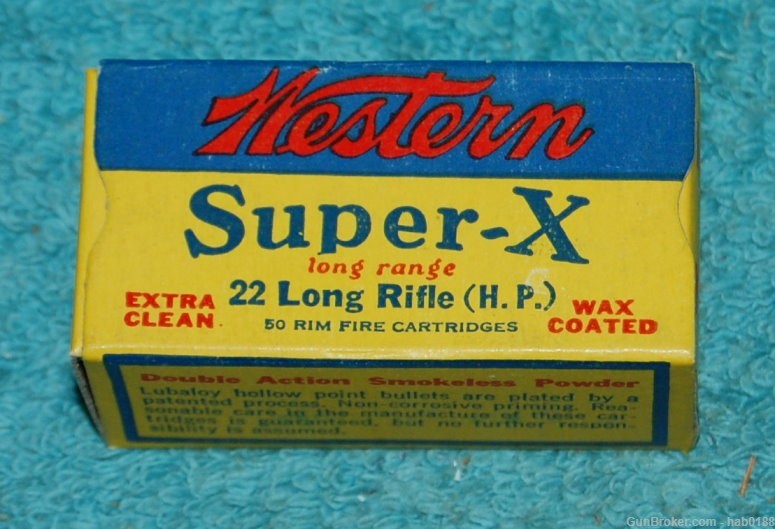 Vintage Full Box Western Super-X 22 Long Rifle Hollow Point -img-0