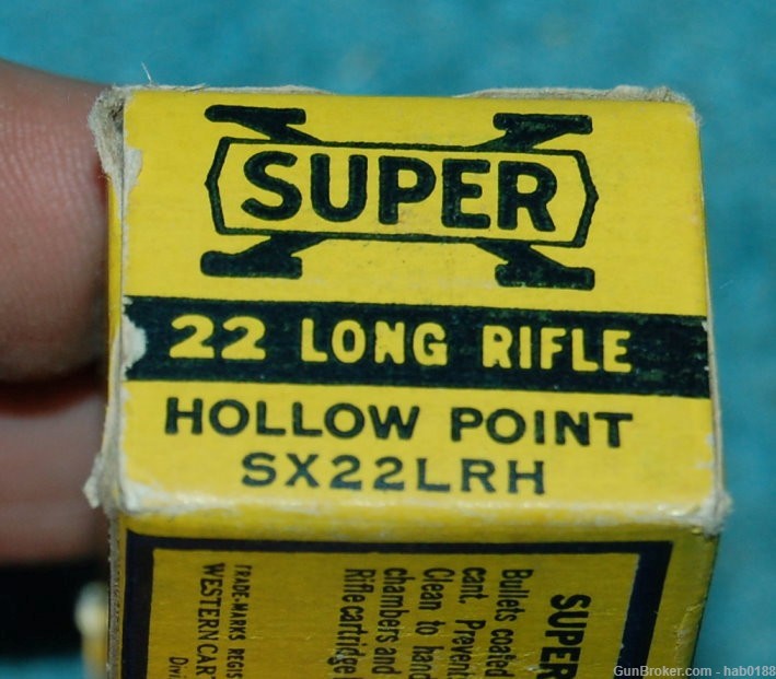 Vintage Full Box Western Super-X 22 Long Rifle Hollow Point -img-4