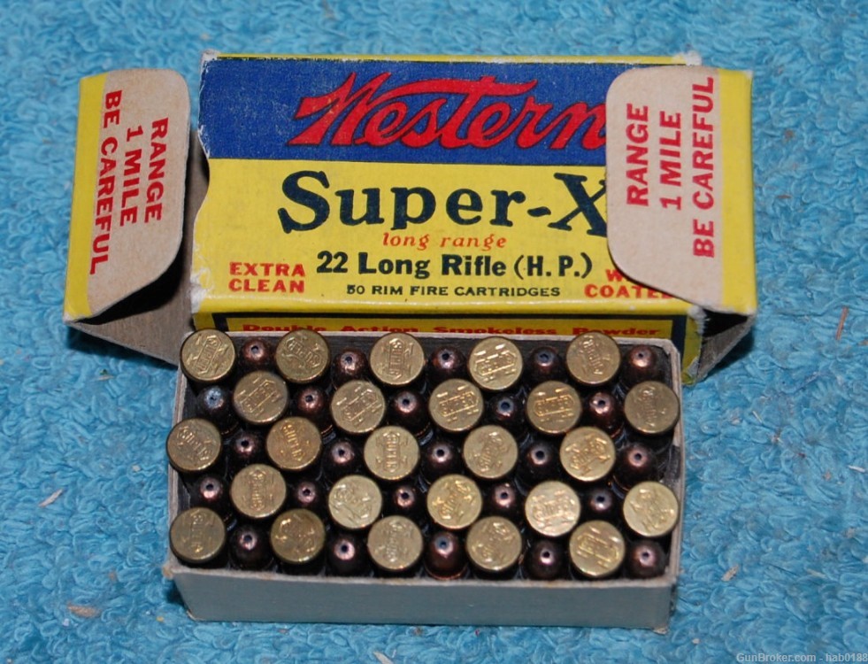 Vintage Full Box Western Super-X 22 Long Rifle Hollow Point -img-6
