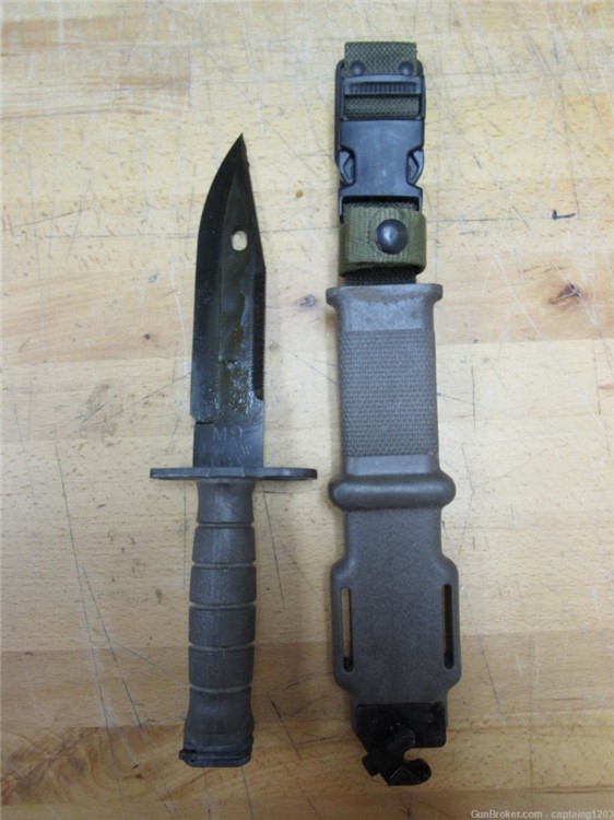 LanCay M9 Military Fixed Blade/Saw Tooth Gray Coated & Sheath-USA-1995-NEW!-img-0