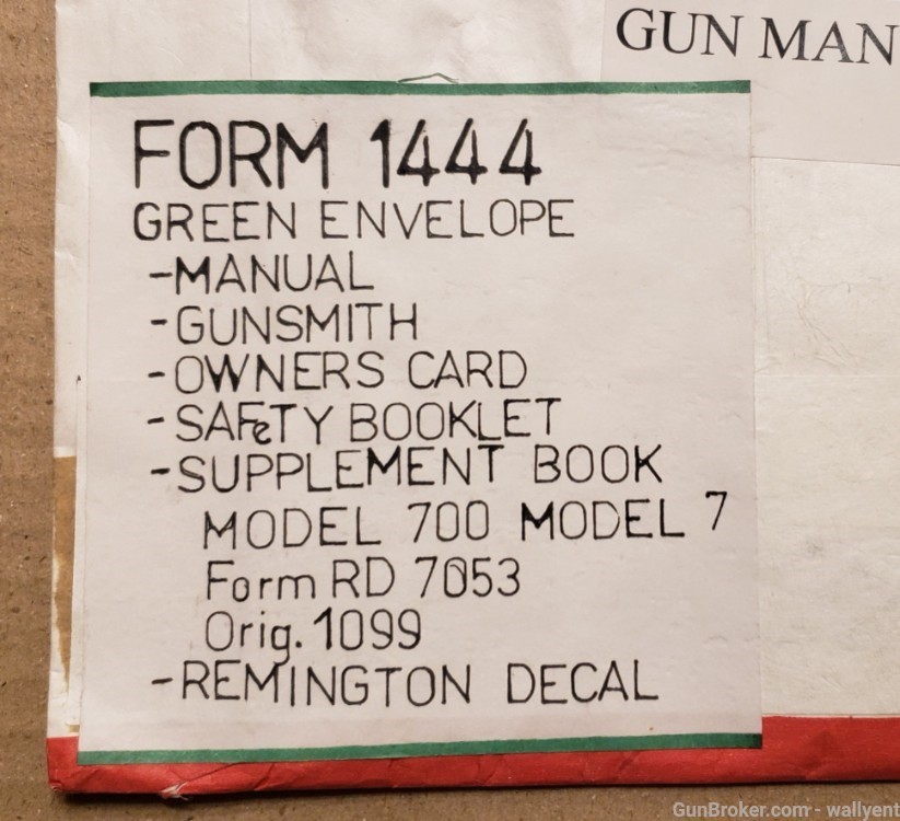 Remington Model 700 Bolt Action Rifle Manual RD5461 Rev 598 Factory #1444-img-2